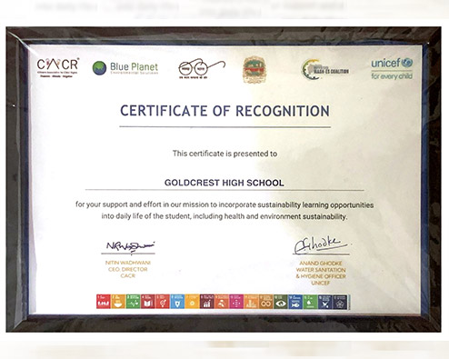 Goldcrest High, Vashi joins UNICEF's Collective Responsibility Drive for recycling towards sustainab