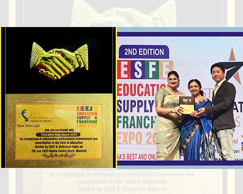 Mrs. Kavita Malhotra, Director-Principal, honored with Education Icon Award 2023 at Nehru Science Ce